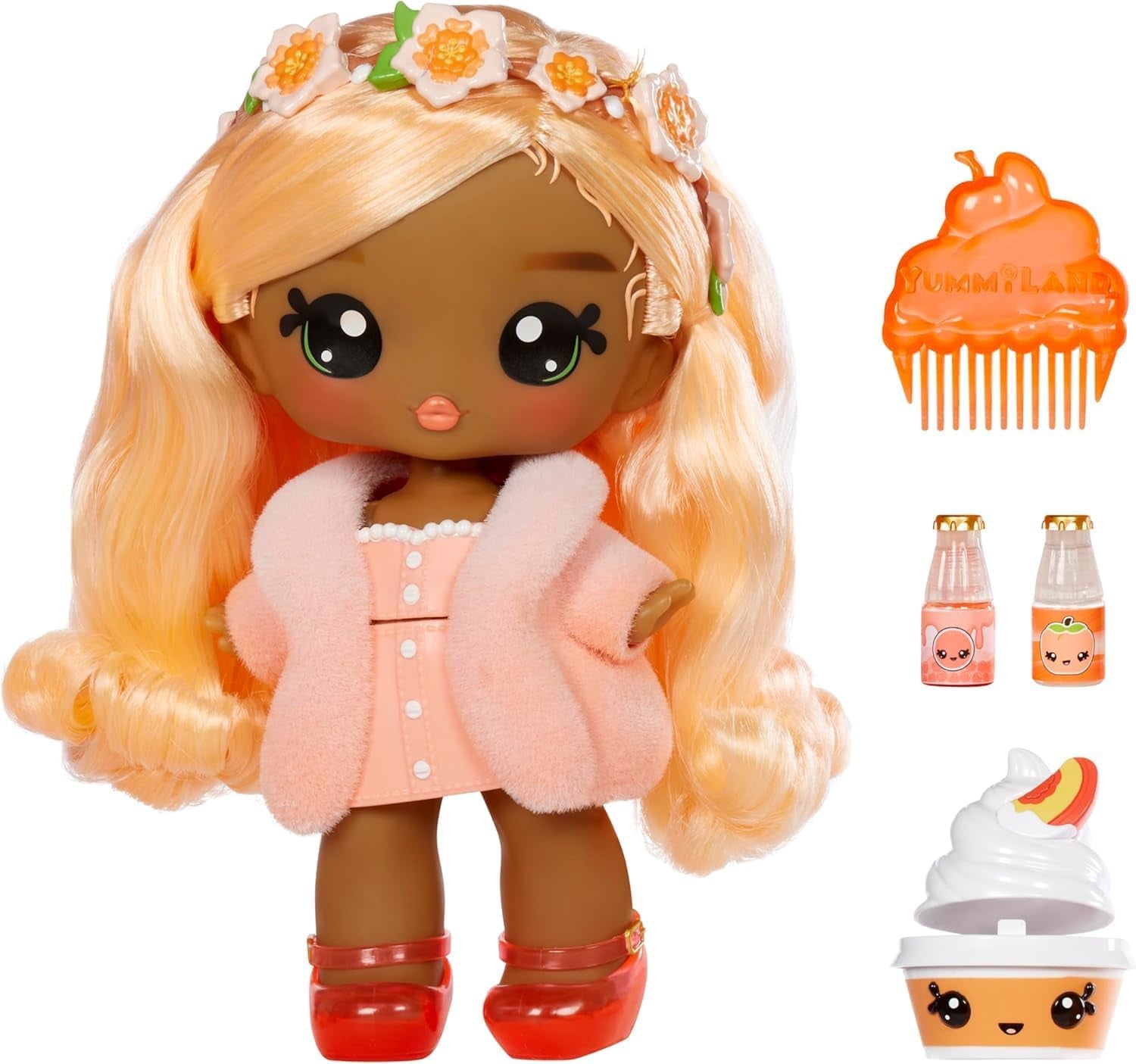 Yummiland Large Doll und Num Nom Lipgloss Pet - Rory Blueberry und Goodie - Duftende Puppe mit DIY Lipgloss-Set - Geeignet für Kinder ab 4 Jahren