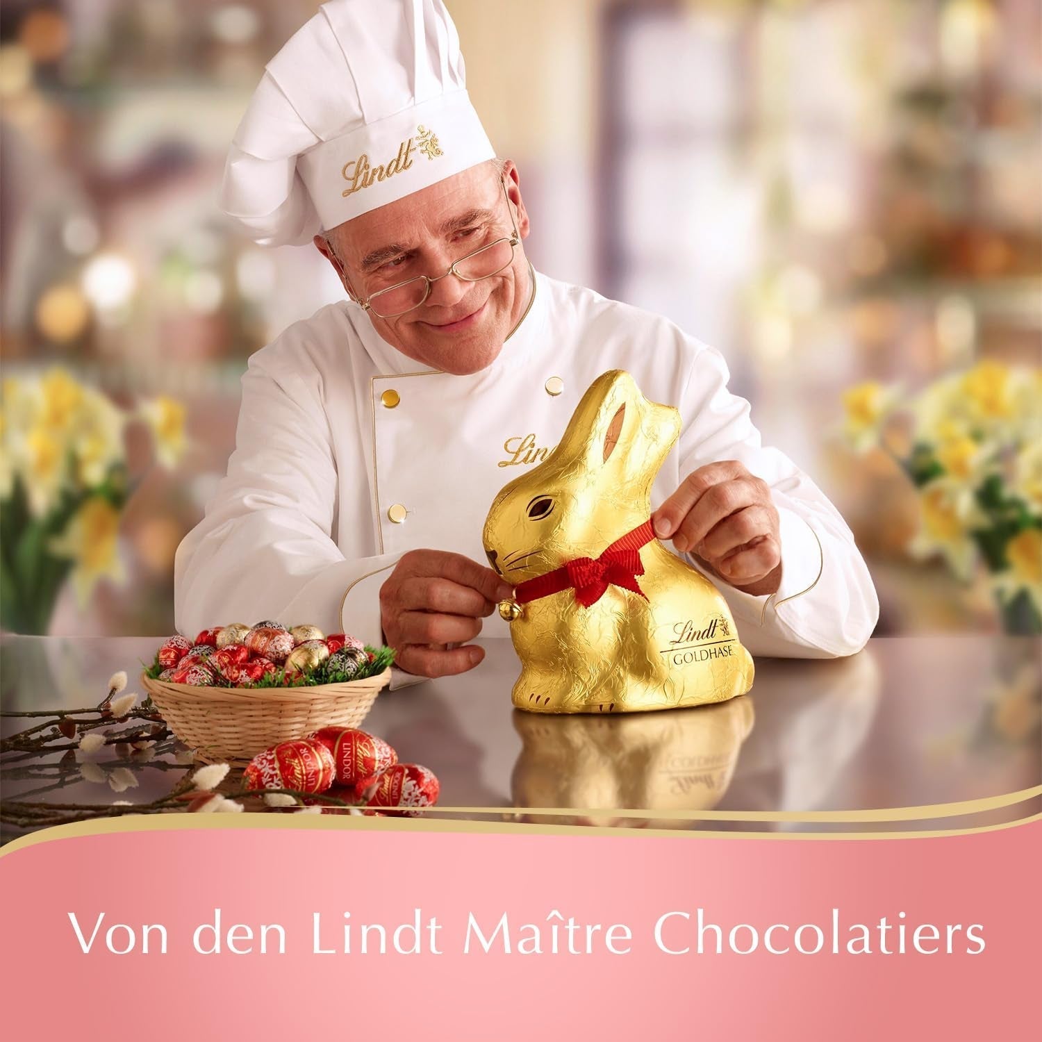 Lindt Schokolade GOLDHASE | 100 G GOLDHASE | Premium Vollmilch-Schokolade in Hasenform Zu Ostern | Osterschokolade | Schokoladengeschenk | Schokoladenhase | Osterhase Naty Shop