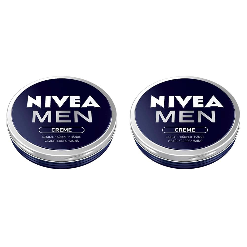 NIVEA MEN Creme, pflegende Hautcreme mit Vitamin E, 150 ml Naty Shop 2 x 75 ml 75 ml
