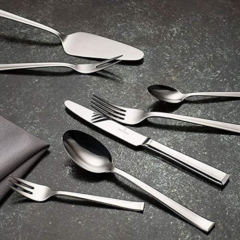 Villeroy & Boch – Victor Besteckset 68 Teilig Für 12 Personen Silber/Platin, Spülmaschinenfest, Rostfrei, Tafelbesteck, Besteck Set, Essbesteck, Gabel, Löffel, Messer, Küchen Besteck Set, Edelstahl Kitchen Naty Shop