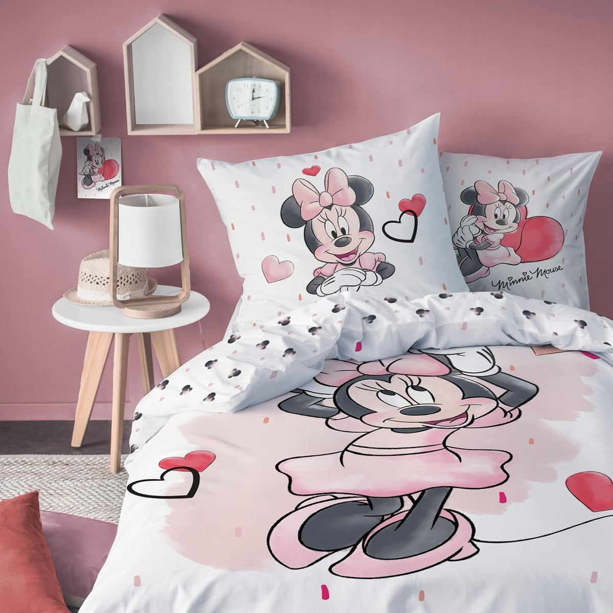 Minnie Mouse Bettwäsche Kinderbettwäsche 1 Kissenbezug 80X80 Cm + 1 Bettbezug 135X200 Cm 100% Baumwolle Naty Shop Default Title