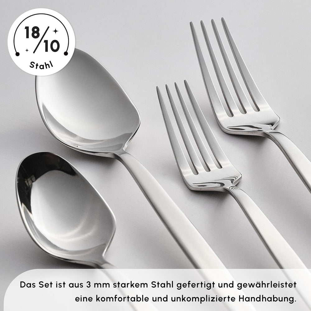 Set de tacâmuri Karaca Thor 84 piese cu cutie, oțel inoxidabil în cutie elegantă Bucatarie Naty Shop