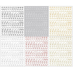 6 Blatt Nagelsticker Alte Alphabetzahlen Nagelaufkleber Selbstklebend Alte Briefe Nail Art Sticker Dekoration Nageldesign Zubehör