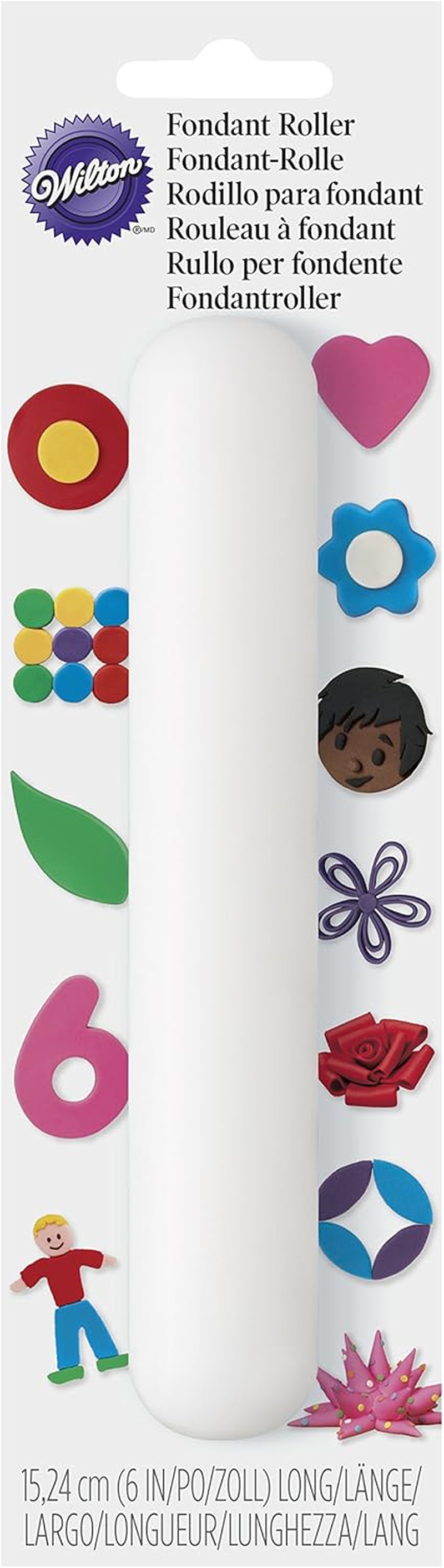 Wilton Fondant Roller, 2.6924000000000001 x 6.5278 x 22.174200000000003 cm, Weiß
