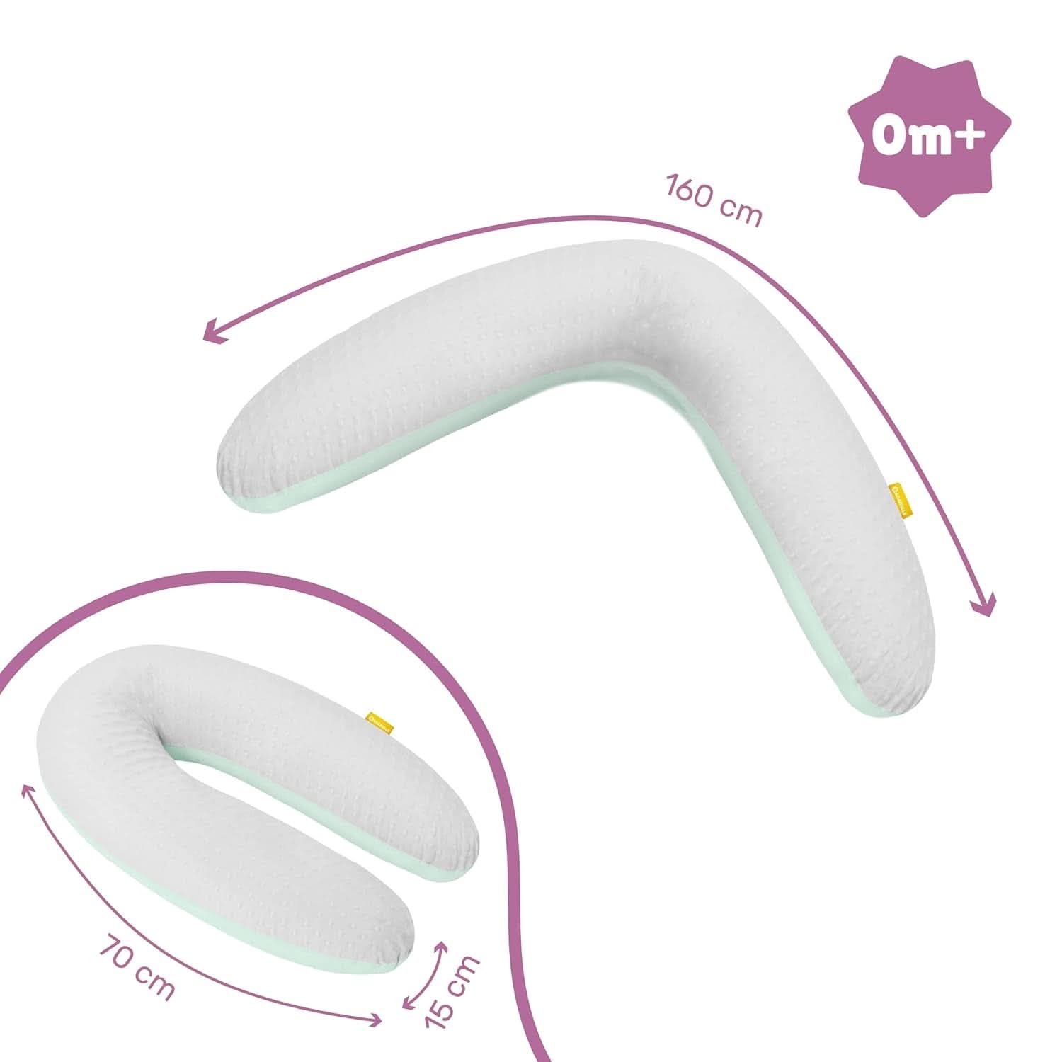 Badabulle Pernă de alăptare și pernă de sarcină pufoasă, 150 cm, include husă, formă ergonomică Accesorii Hrana si Alaptare Bebe Naty Shop