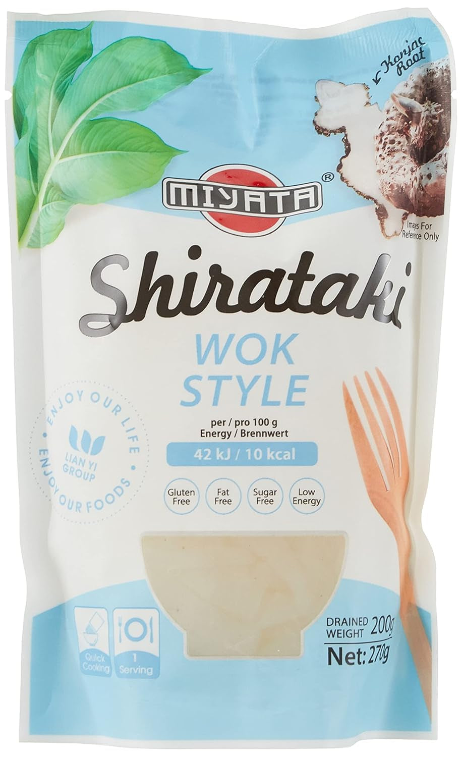 Tăiței Miyata Shirataki în stil Udon, din făină de konjac, pachet de 6 (6 x 270g)