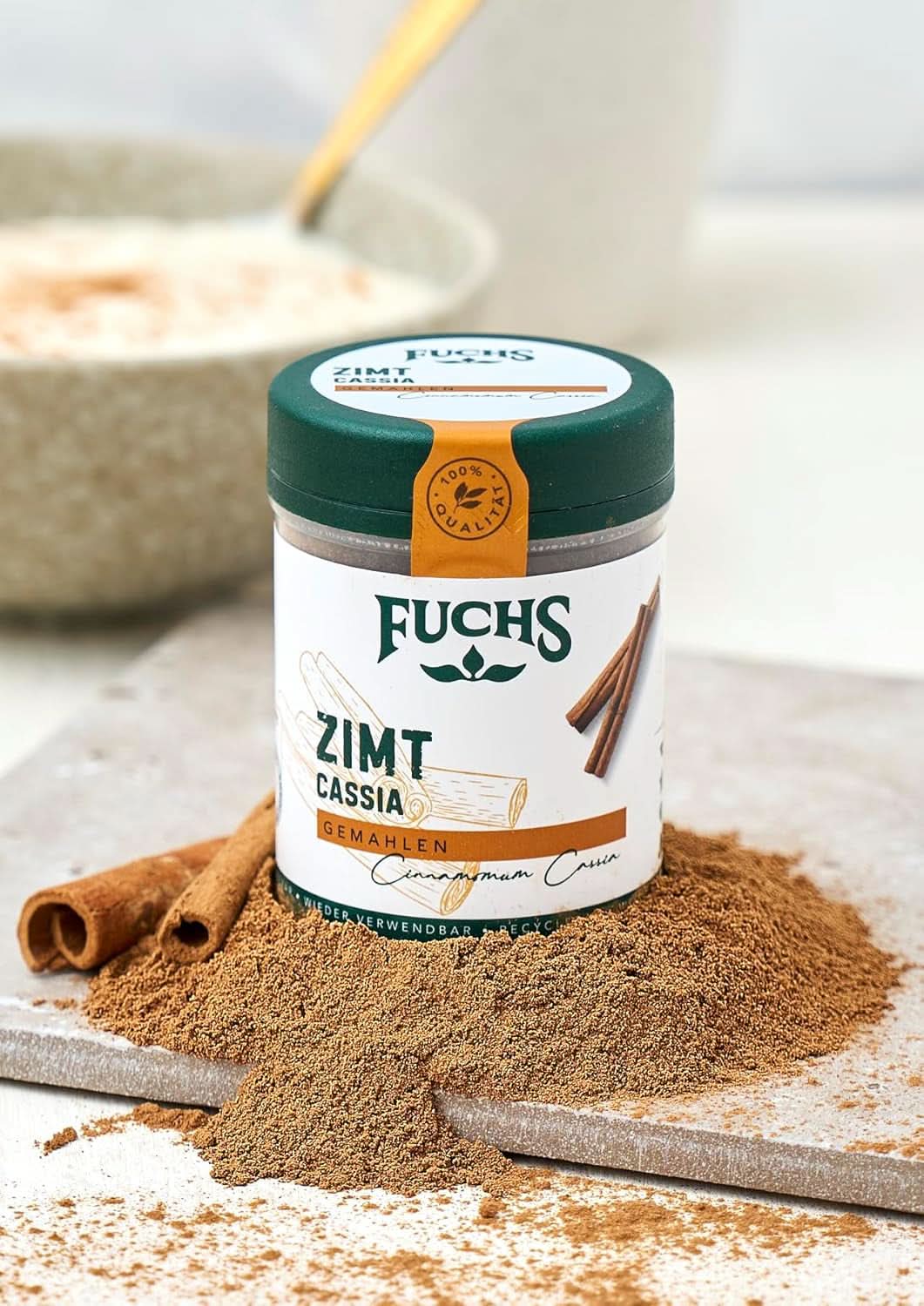Fuchs Gemahlener Cassia-Zimt – Zum Würzen von Gebäck, Desserts oder Tees, 45 Gramm Gewürze Naty Shop