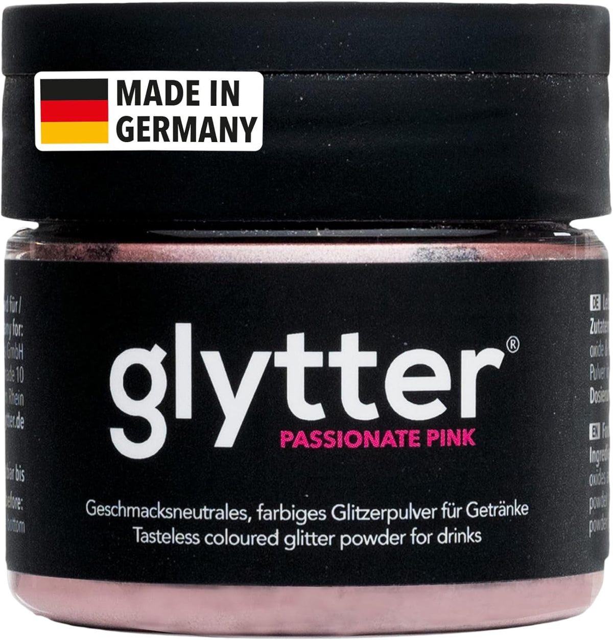 Glytter Glitter Powder For Drinks (pink) – Essbarer Glitzer für Getränke und Flüssigkeiten, Pink, 10 Gramm Naty Shop Standardtitel