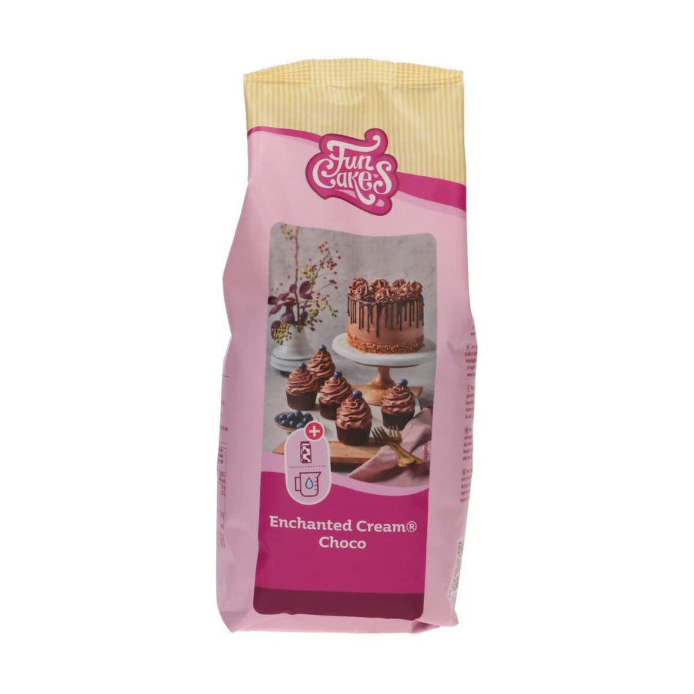 Funcakes Mix Für Enchanted Cream®: Einfach Zu Berübenende, Sehr Leichte Und Flauschige Schneeweiße Creme, Perfekt Zum Füllen Und Abdecken Von Kuchen Oder Als Belag Für Cupcakes, Halal., 900 G Mix zum Backen und Kochen Naty Shop 900 G Schokolade