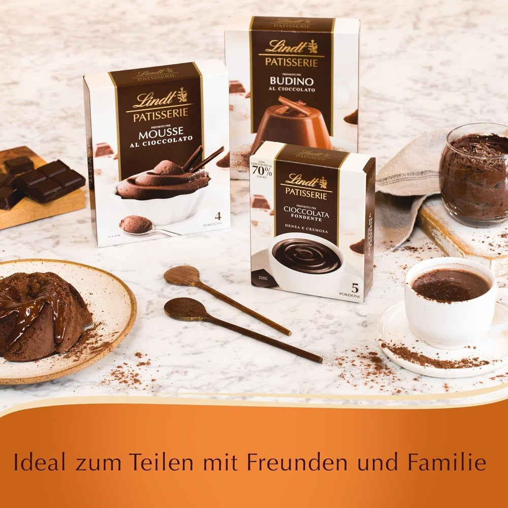 Lindt Schokolade - PATISSERIE Mousse Au Chocolat | 6 x 110 G | Backmischung für 4 Portionen fluffige Mousse Al Cioccolato aus Finester Schokolade | Patisserie | Backmix | Schokoladengeschenk-Mix zum Backen und Kochen Naty Shop