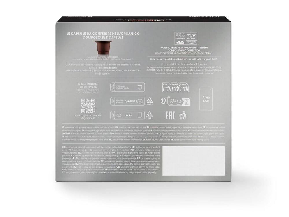 Caffè Vergnano 1882 - Èspresso Kompostierbare Kaffeekapseln , Kompatible Mit Nespresso, Intenso (Intensiv) - Packung Enthält 100 Kapseln