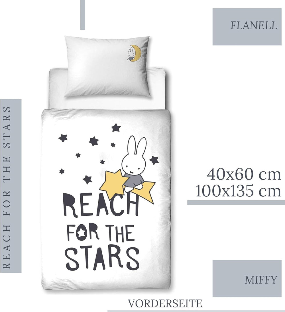 Lenjerie de pat pentru copii, iepuras si stele, bumbac Lenjerie de pat - copii Naty Shop