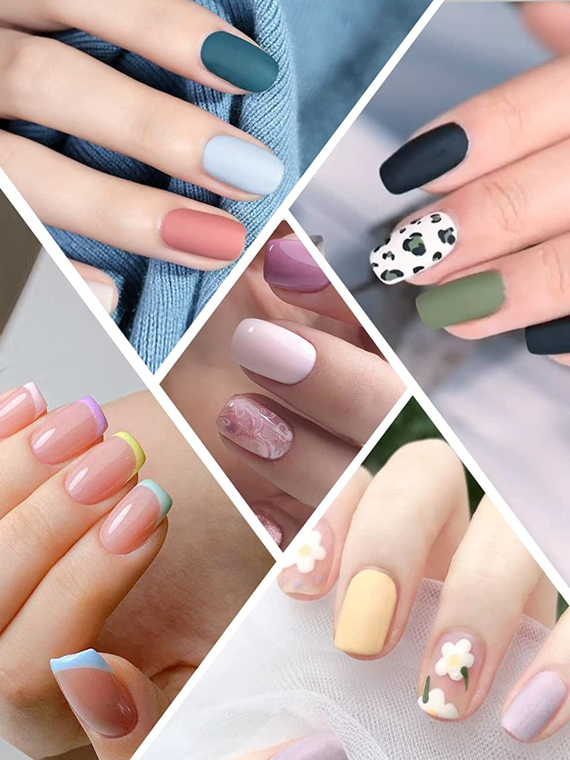 EBANKU 420 bucăți vârfuri de unghii scurte pătrate, vârfuri mate cu acoperire completă, vârfuri moi cu gel, vârfuri transparente pre-lustruite pentru unghii cu gel, vârfuri artificiale pentru extensii de unghii, 15 dimensiuni (scurte pătrate)