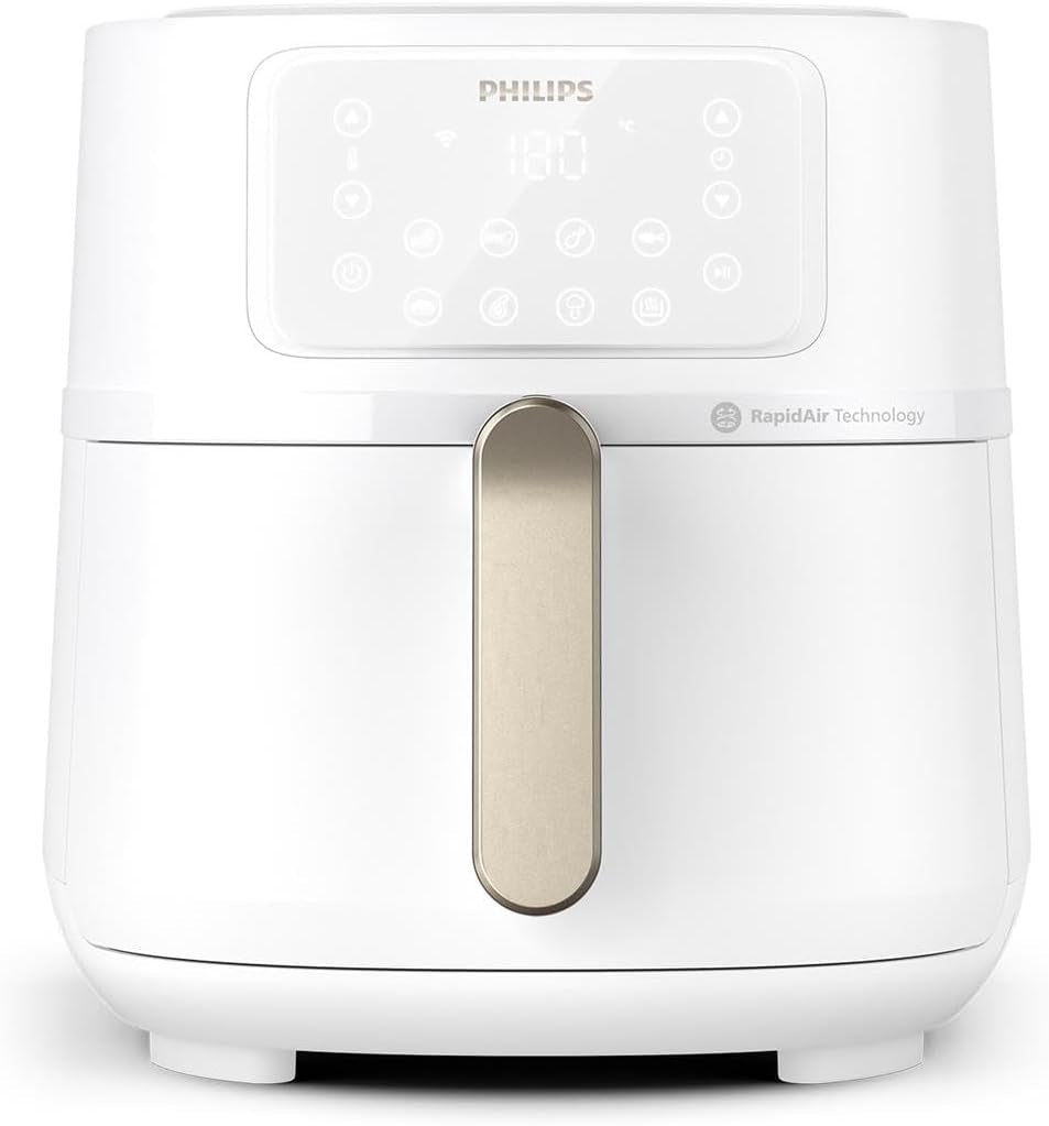 Philips 3000Er Airfryer XL – Rapid Air-Technologie, Frittieren mit bis zu 90 % weniger Fett, Fassungsvermögen 1,2 kg, 6,2 Liter, Touchscreen-Geräte Naty Shop Weiß Kabellose Verbindung und weiße Farbe 7,2 L