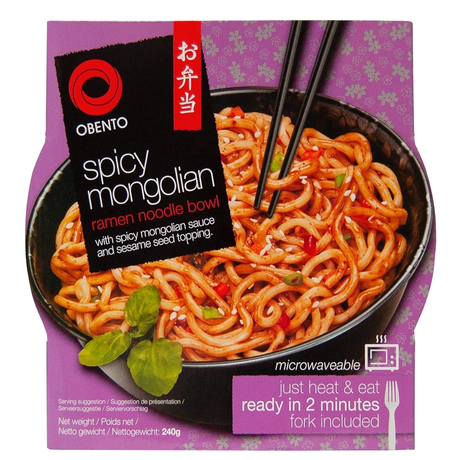 Bol Udon dulce-acrișor, mâncare gata preparată pentru cuptorul cu microunde, 240 g