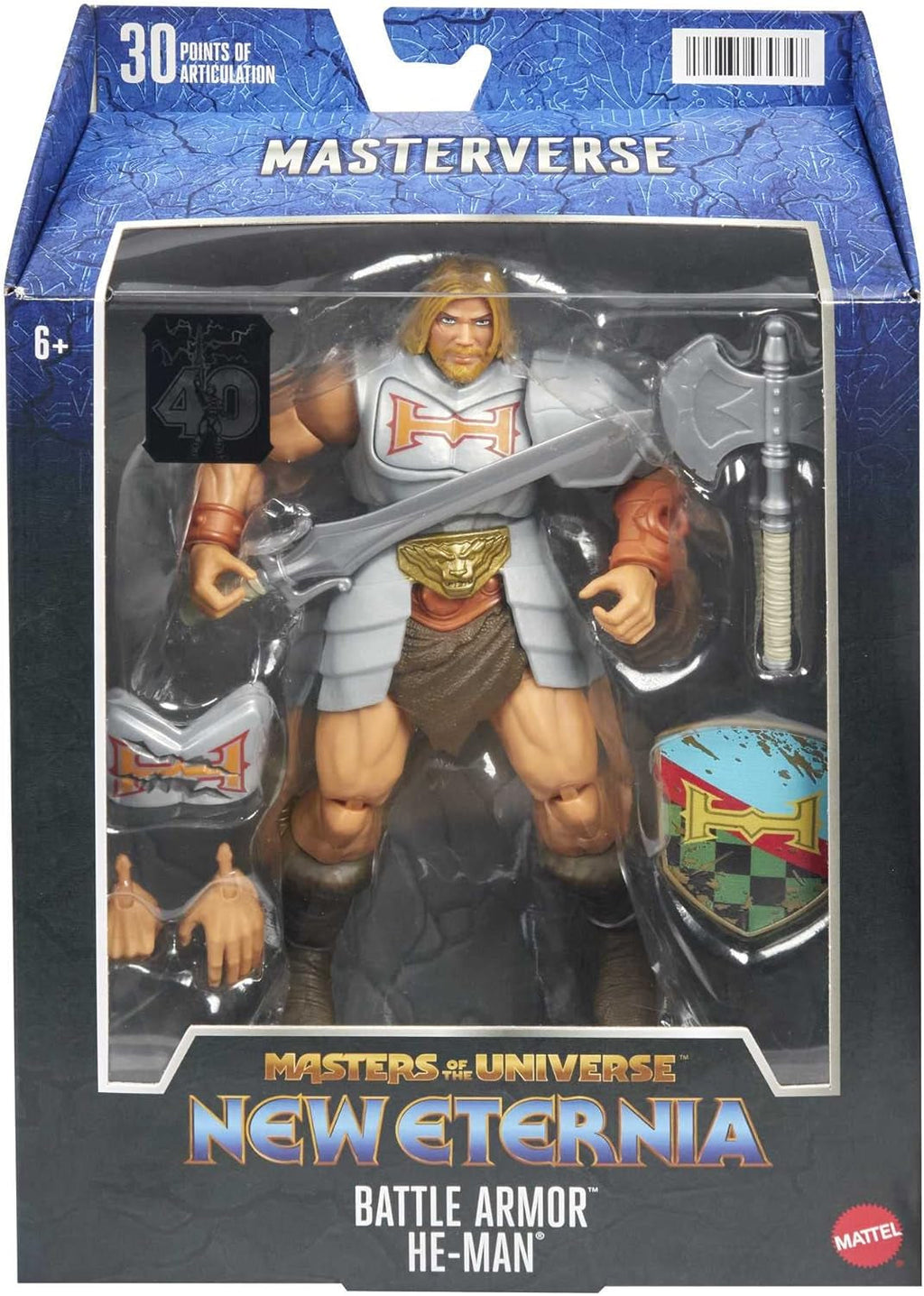Masters of the Universe HDR45 - Colecția Masterverse, Battle Amour He-Man, aprox. 18 cm înălțime Figurine de acțiune MOTU pentru joacă și colecționare, cadou pentru copii cu vârsta de peste 6 ani Action figures Naty Shop