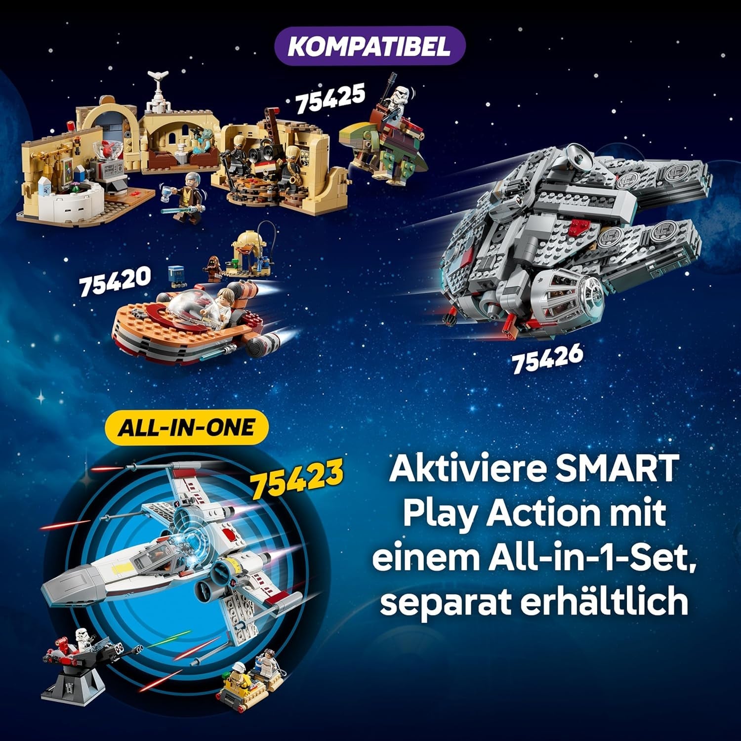 LEGO Star Wars 75420 SMART Play: Lukes Landspeeder - Kompatibles Interaktives Spielzeug inkl. SMART Tag und Luke Skywalker Minifigur - Geschenkidee für Jungen, Mädchen & Erwachsene Fans ab 6 Jahren