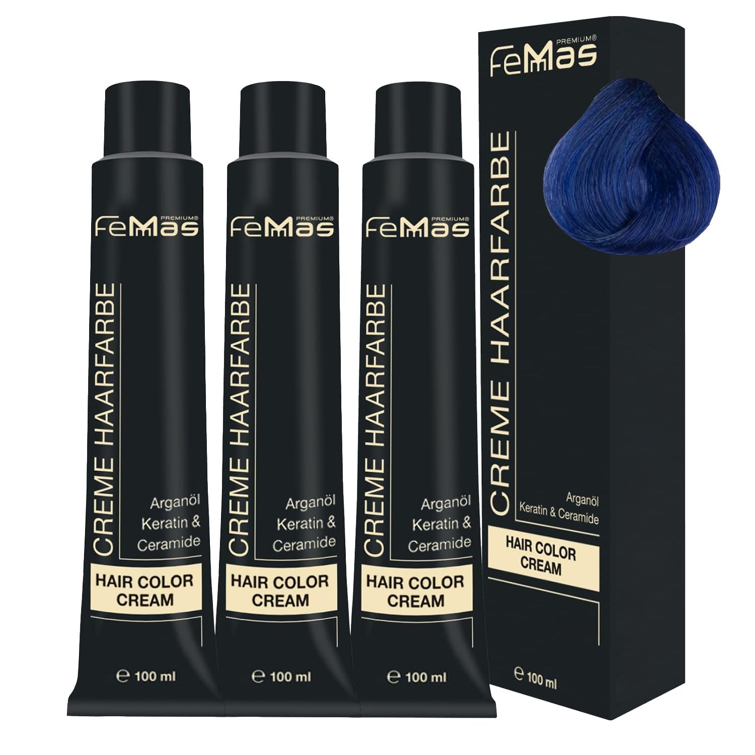 FemMas Hair Colour Pure & Mix Red I Cremă profesională cu ulei de argan, keratină și ceramide I Ca o vopsea de păr permanentă sau nuanță pentru rezultate radiante, de lungă durată I 100 ml