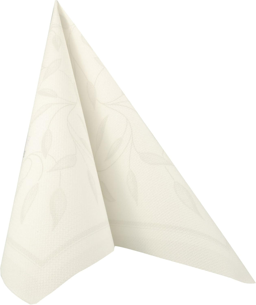 Papstar, 50 de șervețele "ROYAL Collection" 1/4 fold 40 Cm X 40 Cm Alb "New Mediterranean", #11652
