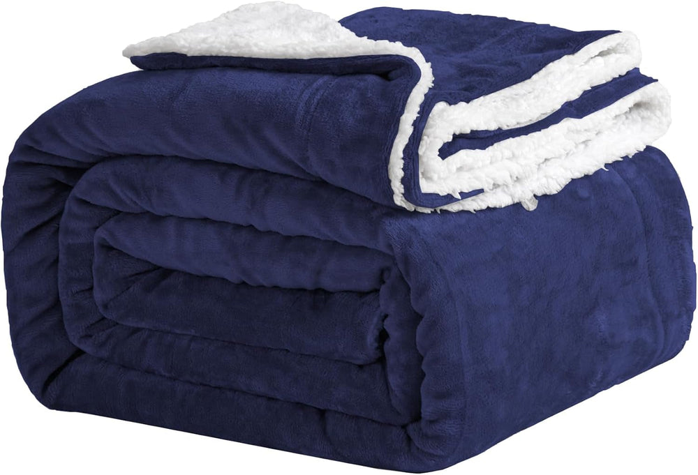 Cosy pătură 150X200Cm negru Fleece pătură Living pătură Sherpa canapea arunca canapea pătură Warm Winter Soft (negru, 150X200Cm) Paturi si Cuverturi Good Nite Albastru marin 200X230Cm