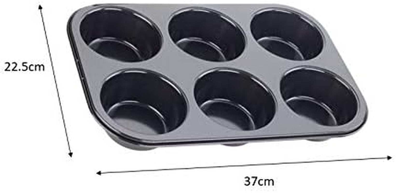 Tala Performance Muffin-Blech, 6 Löcher, Jumbo-Größe, Karbonstahl Von Professioneller Stärke, Mit Antihaftender Eclipse-Beschichtung, Schwarz Formen und Tabletts zum Backen Naty Shop