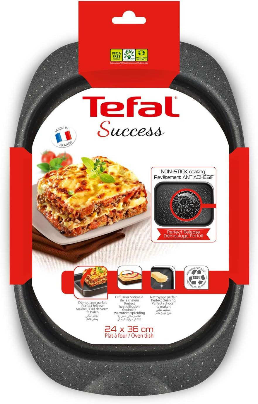 Tefal J1601502 Success Auflaufform Aluminium Schwarz 36 x 24 x 5,5 cm Formen und Bleche zum Backen Naty Shop