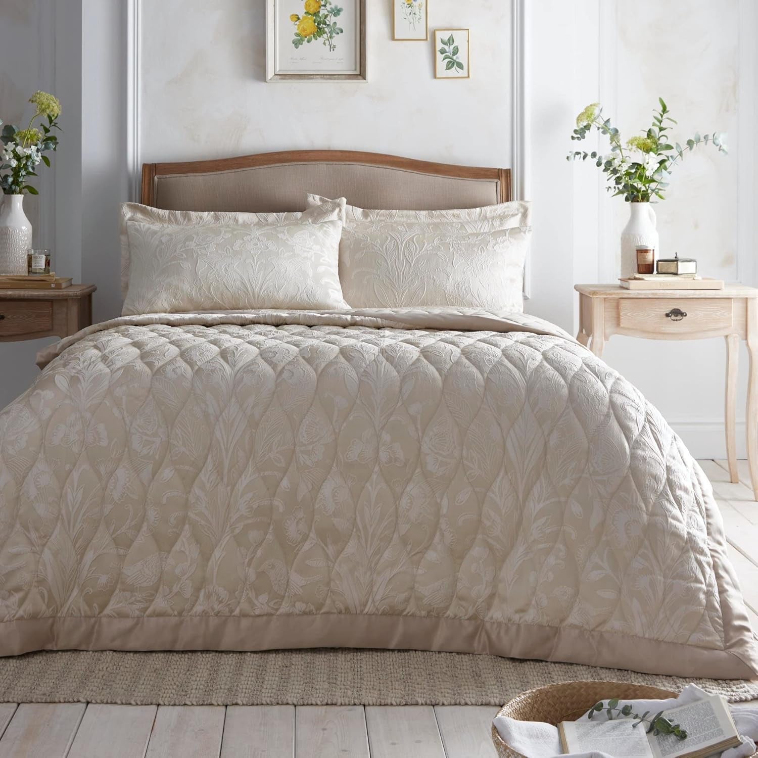 Heritage Elysia jacquard cuvertură de pat, 200 X 230 Cm, șampanie Paturi si Cuverturi Appletree Titlu implicit
