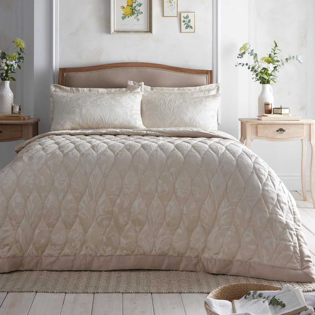 Heritage Elysia jacquard cuvertură de pat, 200 X 230 Cm, șampanie Paturi si Cuverturi Appletree Titlu implicit