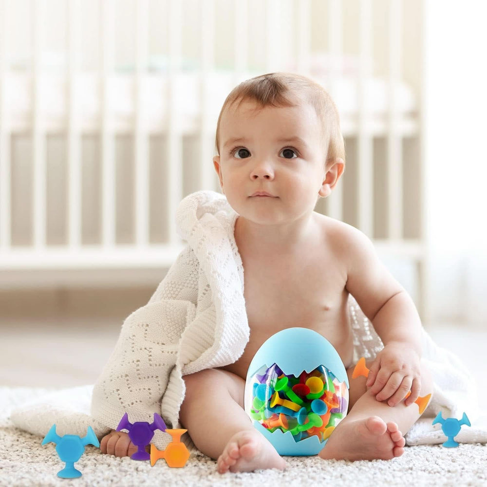 Packung mit 48 Saugnapfspielzeugen, Montessori-Badespielzeug für Mutter und Baby, Naty Shop