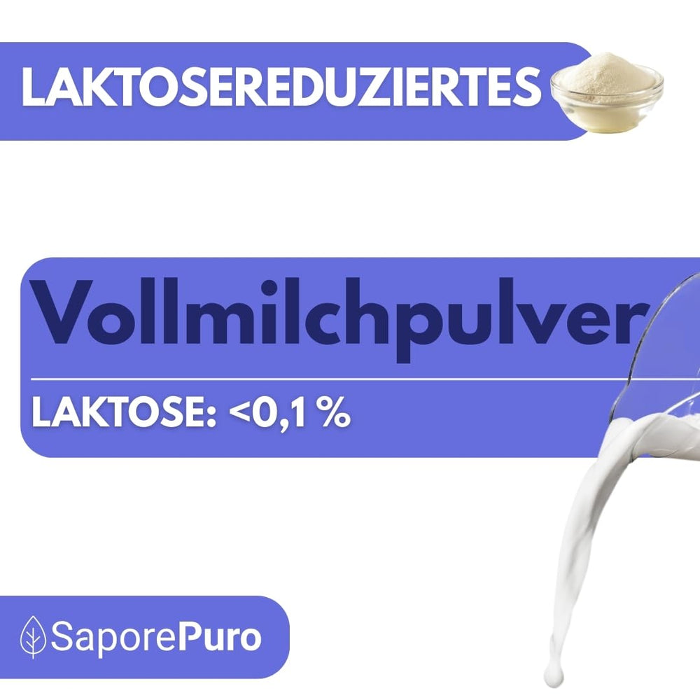 Laktosefreies Vollmilchpulver 1 kg | Hohe Löslichkeit | Ideal für Backwaren, Brot und Lebensmittel. Professioneller und industrieller Einsatz. Laktosefrei, Glutenfrei
