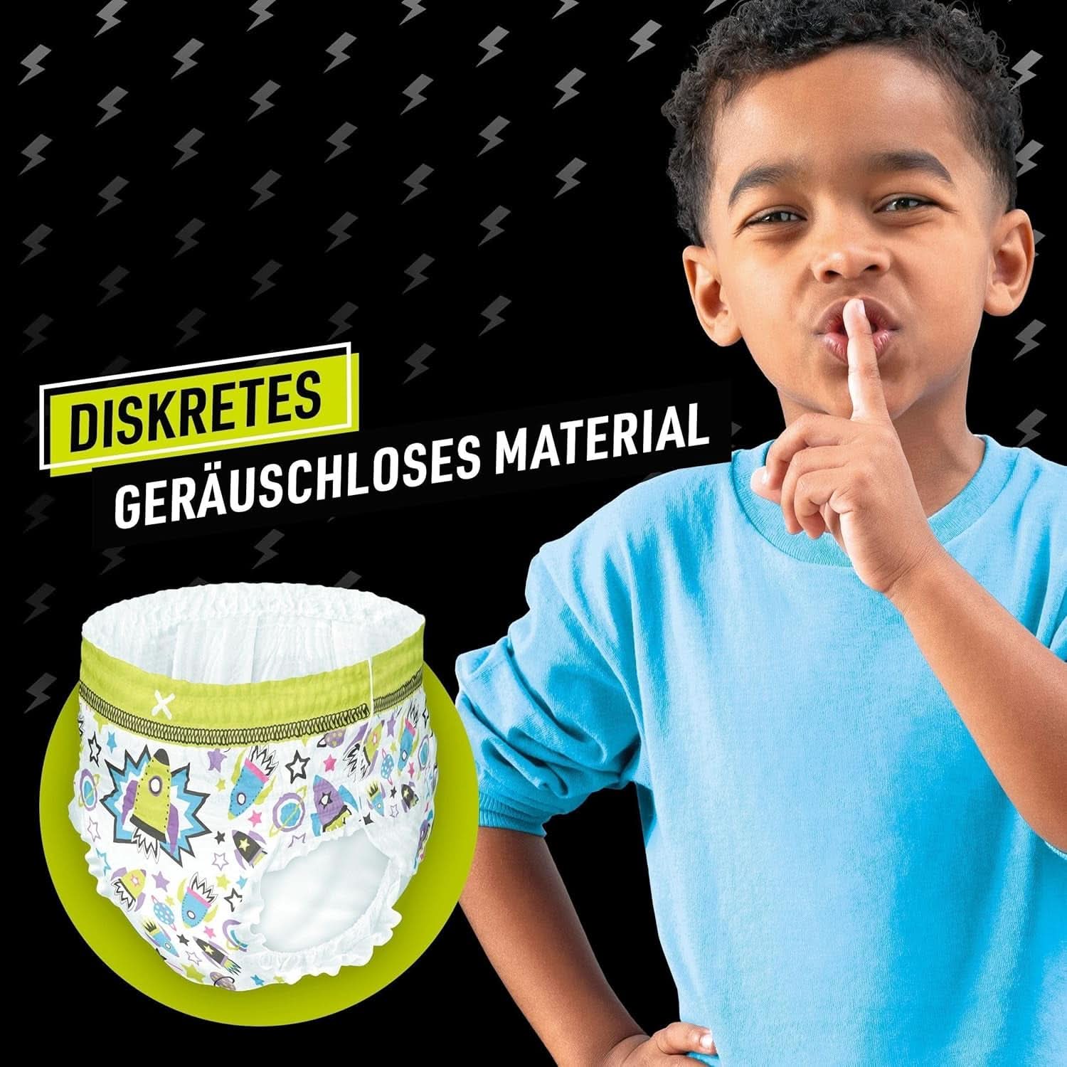 Pyjama-Hose „Ninjamas Raumschiff“, 10 saugfähige Nachthosen, 7 Jahre, 17–30 kg, Mutter und Kind, Naty Shop