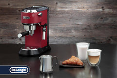 De'Longhi Milk Pitcher DLSC060, ulcior de lapte pentru spumare manuală, mâner ergonomic, capacitate 350 ml, oțel inoxidabil