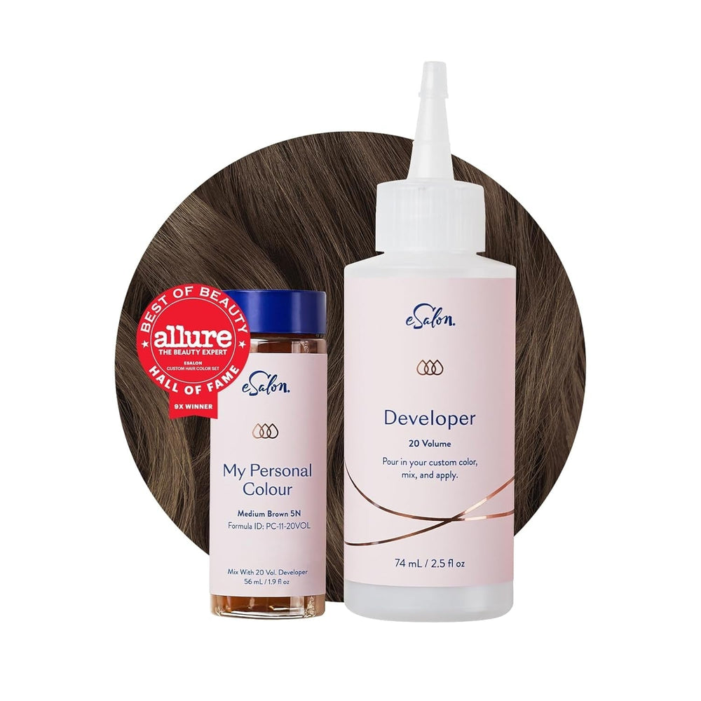 Set colorant permanent pentru păr, 100% acoperire gri, colorare la domiciliu, 0% amoniac vopsele de păr, vopsele de păr multidimensionale, vopsele de păr profesionale Vopsea pentru par Naty Shop Maro mediu 5N