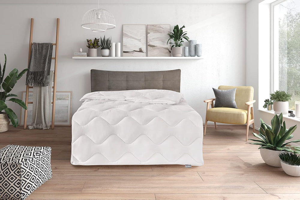 Traumnacht Comfy Cotton Mono plapumă pentru toate anotimpurile, Plapumă de tranziție ideală cu capac din amestec de bumbac, 135 X 200 cm, lavabilă, certificată Oeko-Tex, produsă în conformitate cu standardul de calitate german Plapumi si pilote Naty Shop 155 X 220 Pătură caldă de iarnă