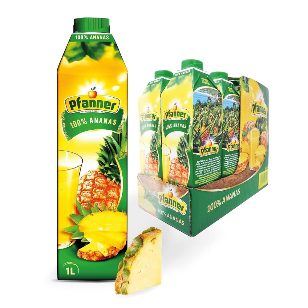 Pfanner Erdbeer-Fruchtnektar (8 x 1 Liter) – 30 % Fruchtanteil – Erdbeergetränk Naty Shop Ananas