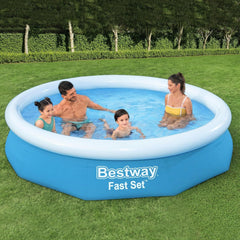 Piscină supraterană Bestway Fast Set fără pompă 305 x 66 cm, albastră, rotundă (57456)