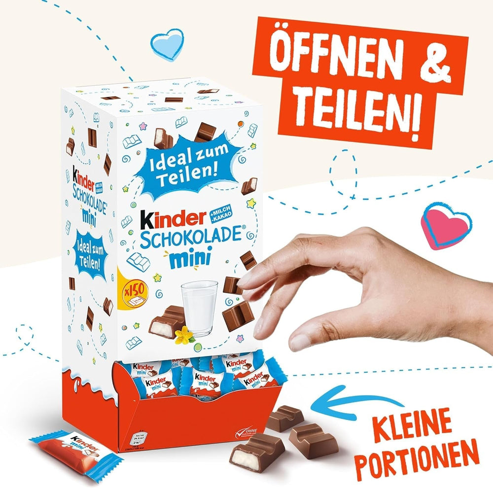 Kids Chocolate Mini – 150 einzeln verpackte Minibars, 900 Gramm Naty Shop Schokoladenbonbons