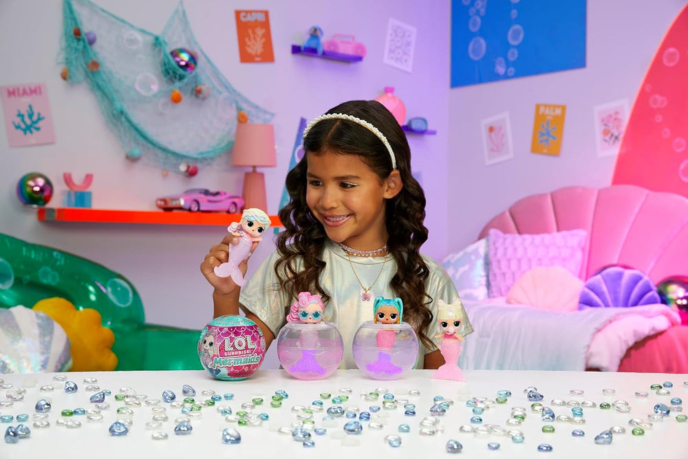LOL Surprise! Mermaids Tots - Păpuși mini la modă cu cozi care își schimbă culoarea - Potrivite pentru colecționari, fete și băieți cu vârsta de 4 ani și peste