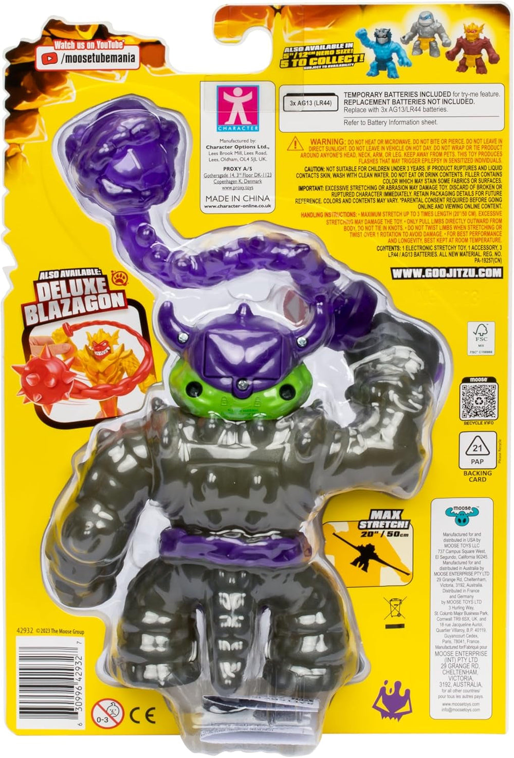 Heroes of Goo Jit Zu Stretch Strikers Deluxe Hero Pack Rock Jaw, figură de acțiune extensibilă cu peste 20 de unelte de luptă grozave Action figures Naty Shop
