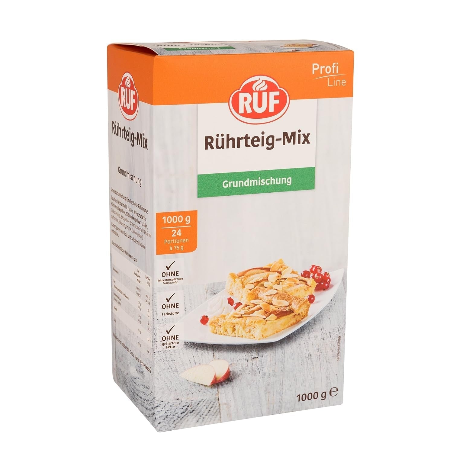 RUF Rührkuchen Backmischung, Nur Wasser & Öl Zugeben, Rezeptur Für Blechkuchen, Kastenkuchen, Muffins, Gugelhupf Und Tortenböden, 1X1000G Mischung zum Backen und Kochen Naty Shop Rührteig 1 Kg (1Er Pack)