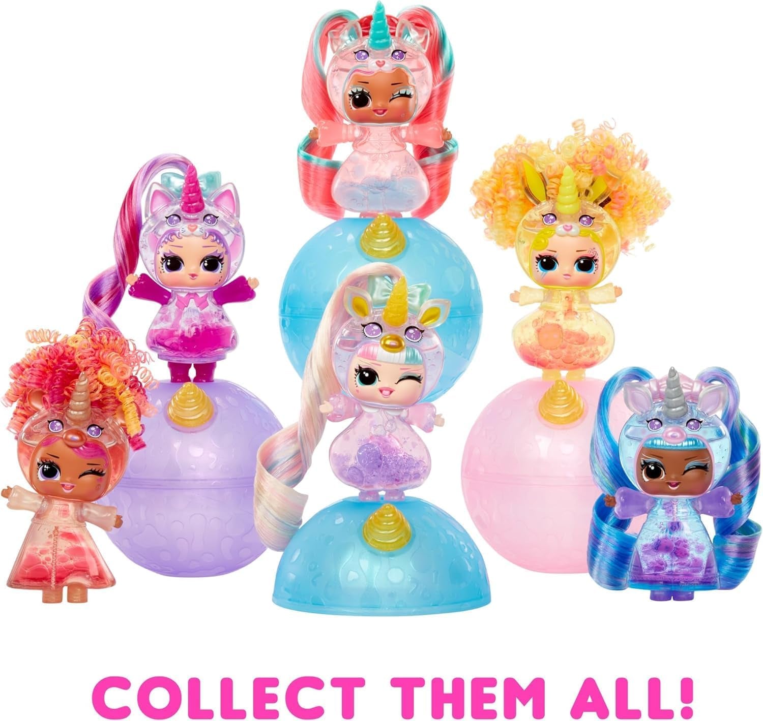 L.O.L. Surprise! Unicorns Tots - Inklusive 1 Puppe mit Transparentem Körper und Lavalampen-Effekt, Blindverpackung, 8 Puppen zum Sammeln, mit 2 Bunten Mixturen, für Kinder ab 4 Jahren