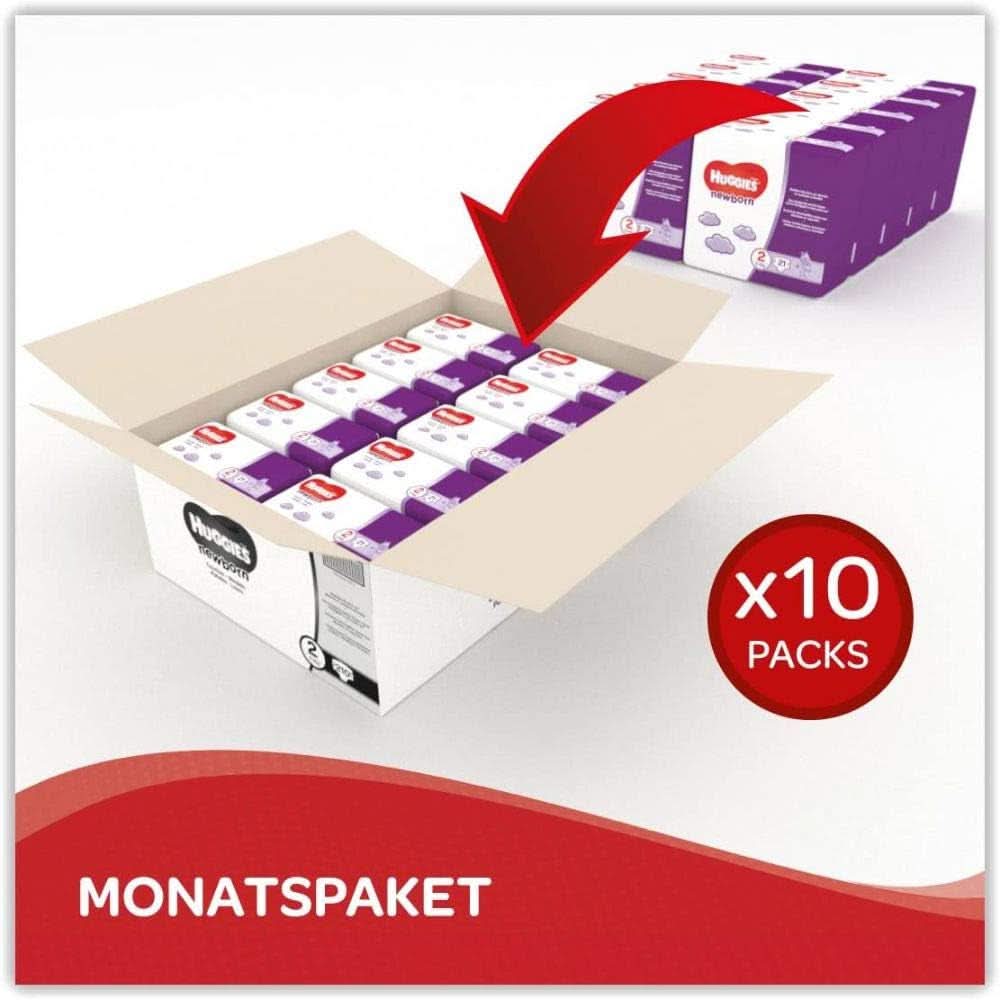 Huggies Newborn Scutece pentru copii mărimea 2, de la 3 la 6 kg, Pentru nou-născuți, Cu indicator de umezeală, 210 scutece Mama si Copilul Naty Shop