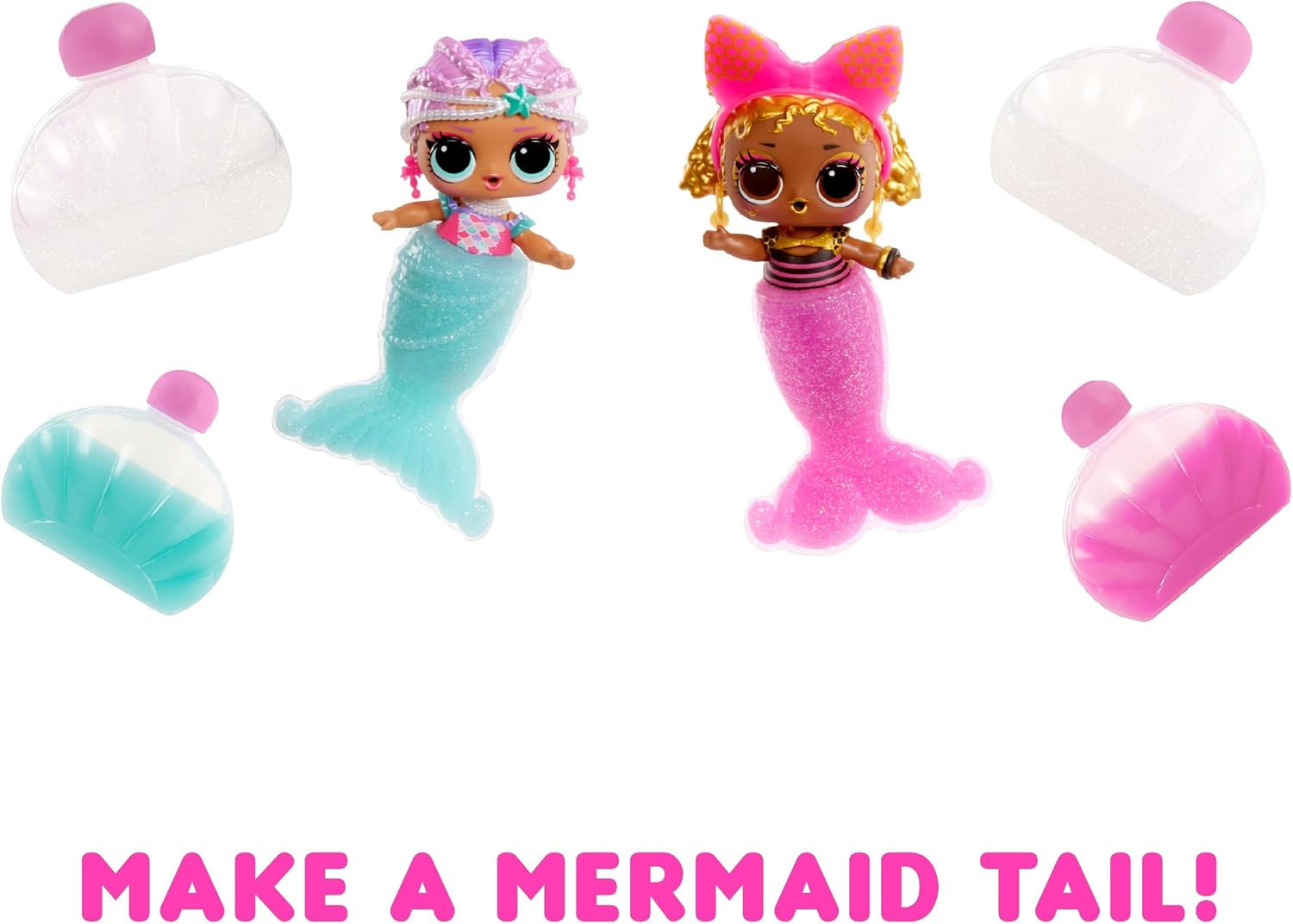 LOL Surprise! Mermaids Tots - Păpuși mini la modă cu cozi care își schimbă culoarea - Potrivite pentru colecționari, fete și băieți cu vârsta de 4 ani și peste