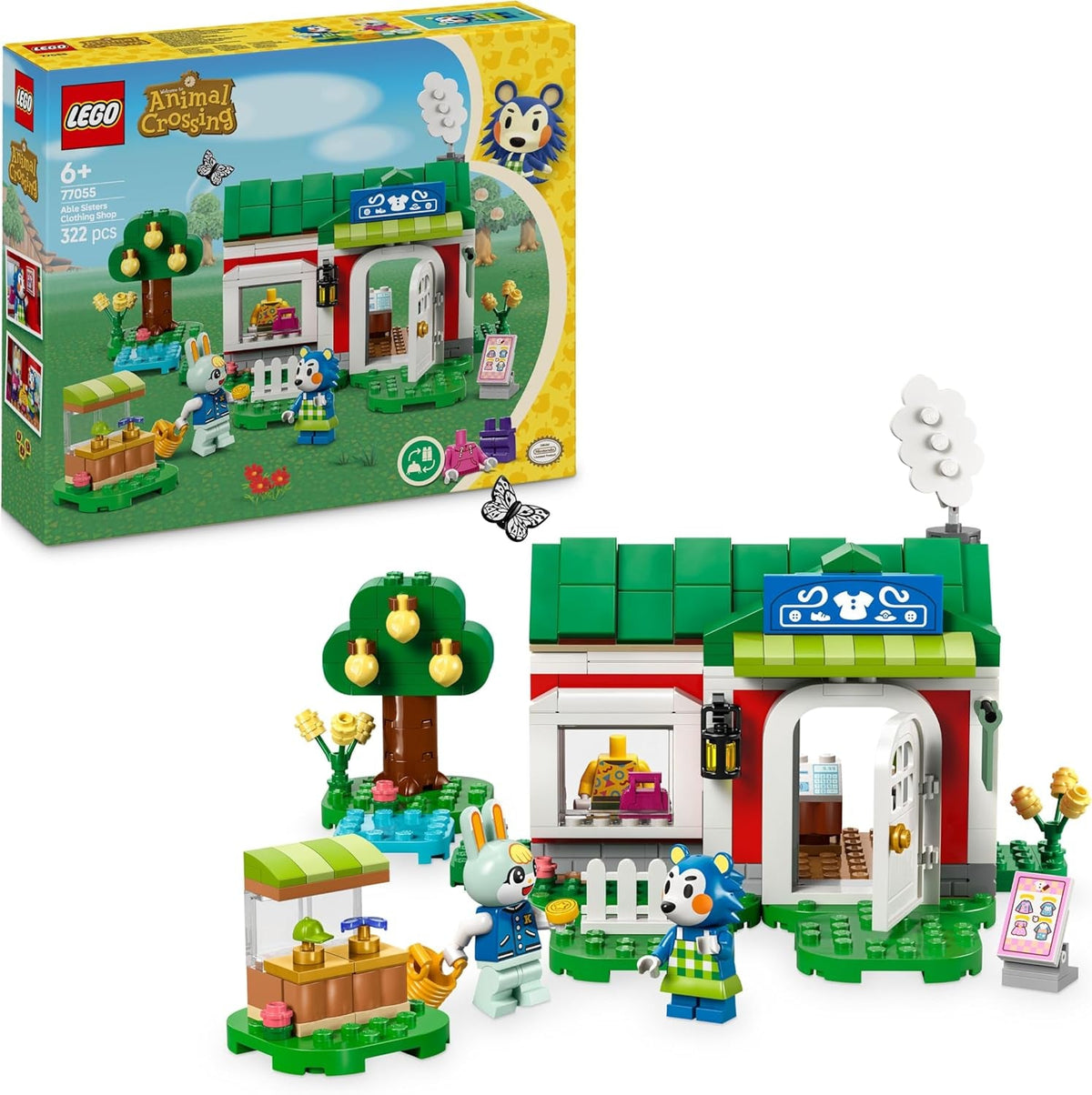 LEGO Animal Crossing Die Schneiderei der Schneiderschwestern, Bauset für kreative Rollenspiele, Geschenk für Mädchen, Jungen und Fans des Videospiels ab 6 Jahren, Abenteuer Spielset 77055
