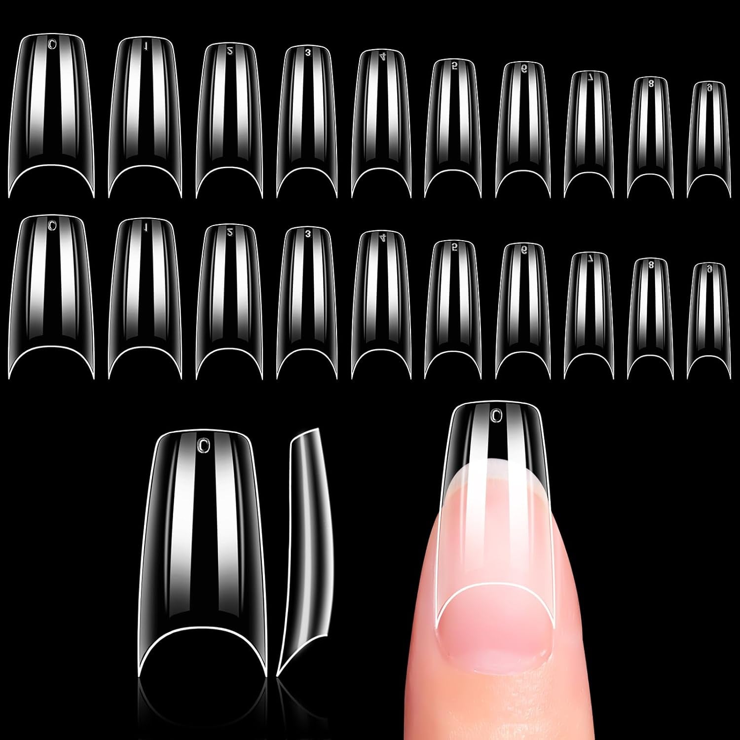 Suport acrilic pentru unghii Makartt, suport pentru unghii magnetic, suport pentru unghii, suport pentru unghii roz transparent, cu 48 de chit adeziv