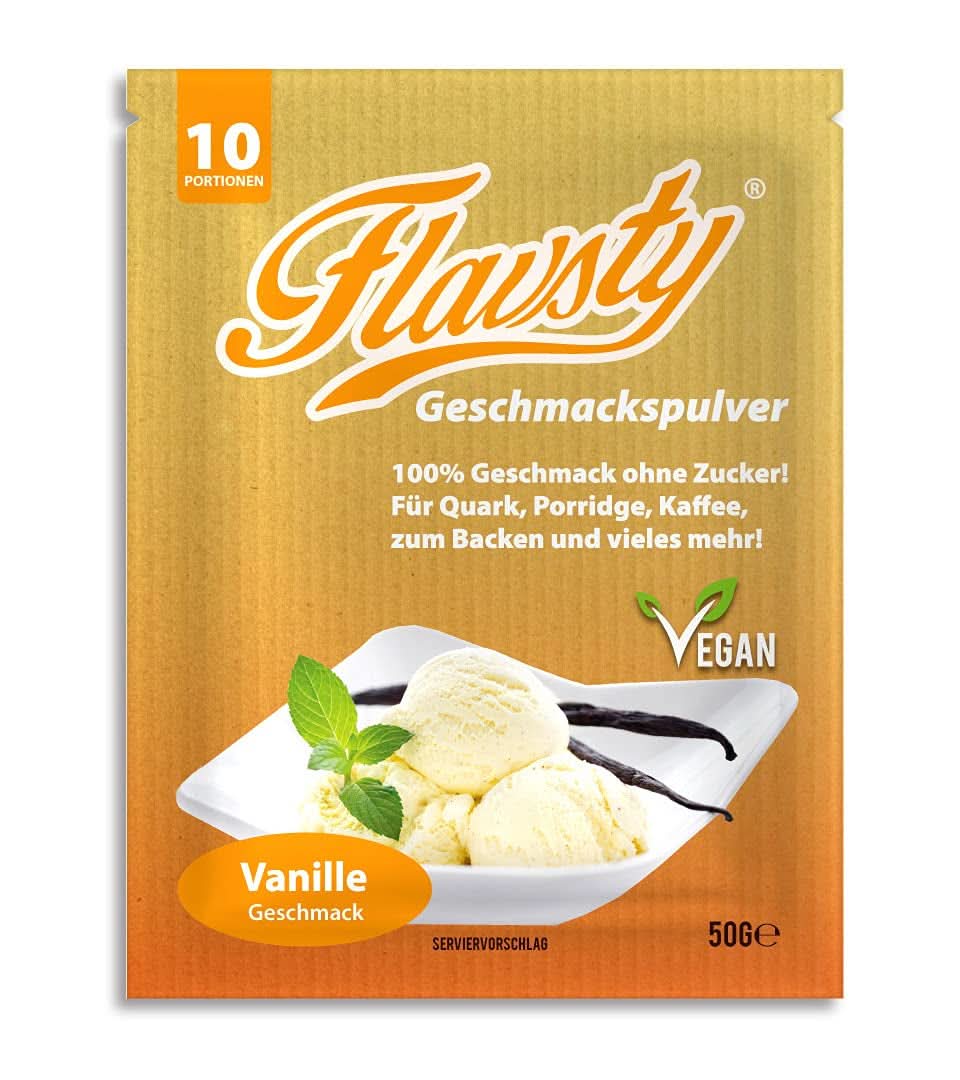 Flavsty® Flavour Powder Marzipan, 50-Gramm-Beutel (10 Portionen) Flavours Naty Shop Vanille