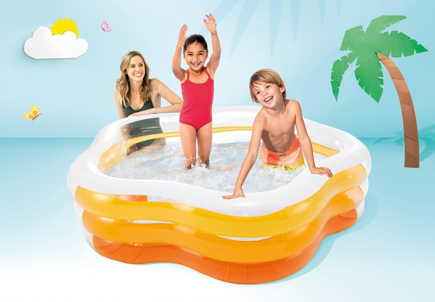 Intex 56495NP - Piscină gonflabilă cu stele, vinil, multicoloră, 185x180x53 cm