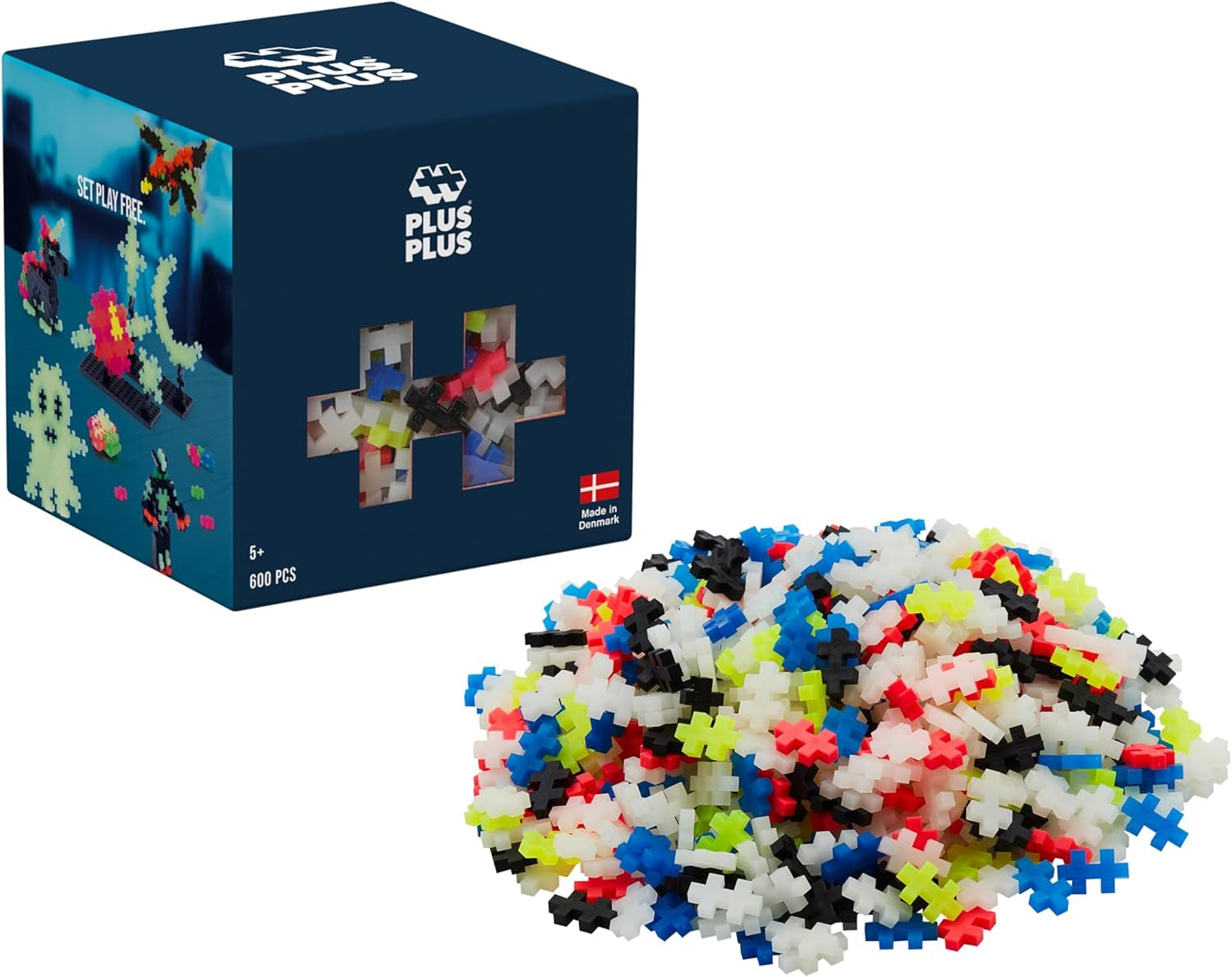Plus-Plus 9604262 Geniales Konstruktionsspielzeug, Regenbogen, Kreativ-Bausteine Tube, 240 Teile