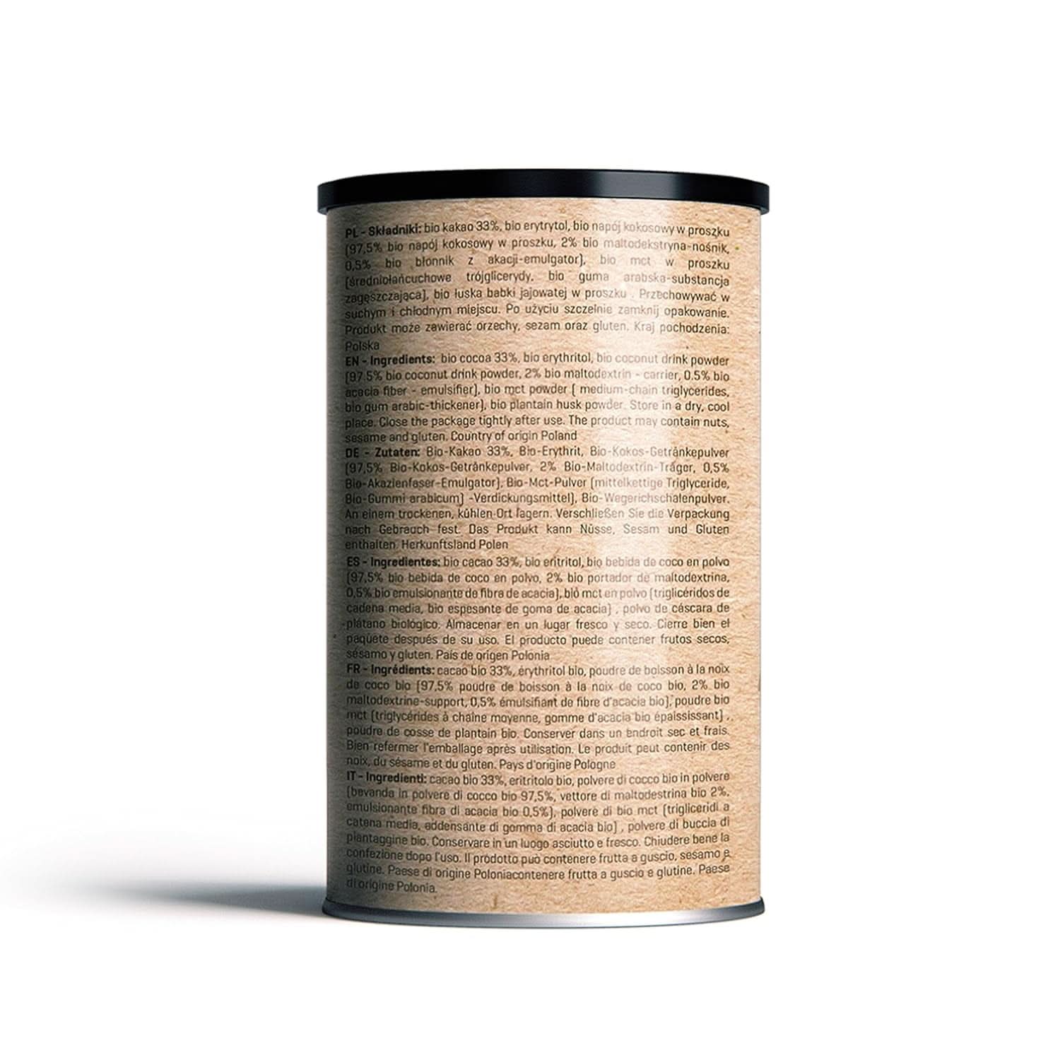 Heiße Schokolade für die Keto-Diät – reich an Fett – mäßig proteinhaltig und kohlenhydratarm – gesüßt mit Erythrit, 200 Gramm Kakao und heißer Schokolade Naty Shop