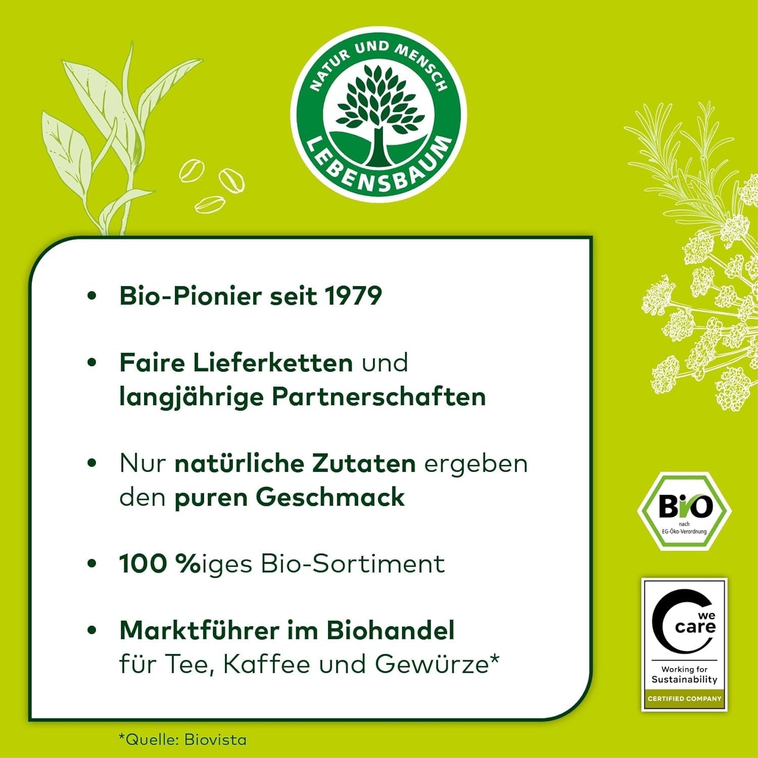Lebensbaum Schwarzer Pfeffer, fruchtig scharfer Genuss, Bio-Pfeffer für Sossen, Beilagen aller Art, Ofengemüse & Fleisch, ganz, 50 g